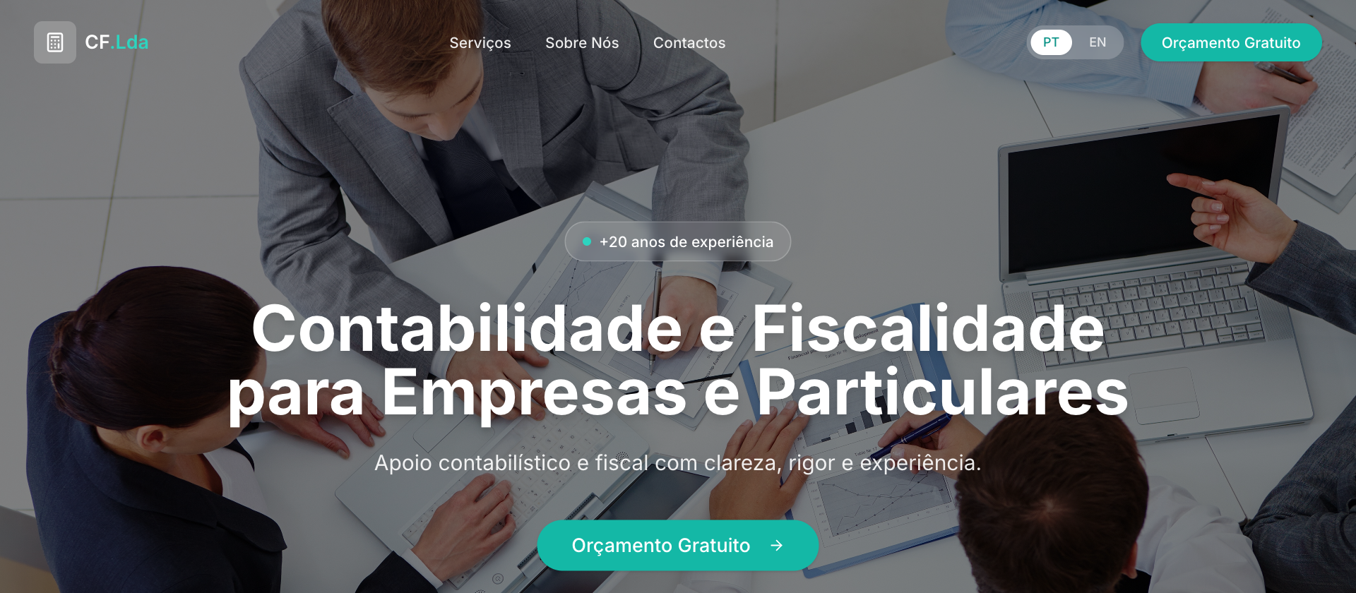 Pré-visualização do website Contabilidade