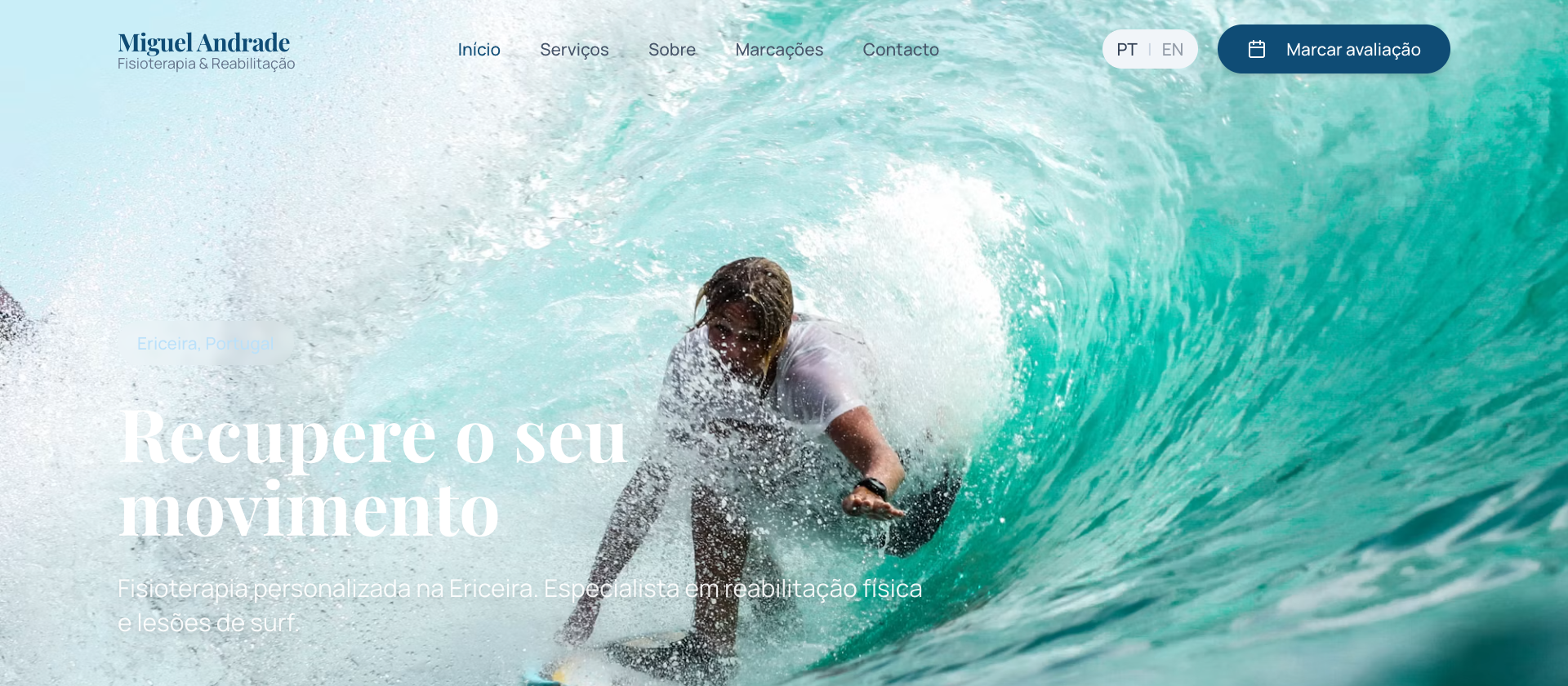Pré-visualização do website Fisioterapia