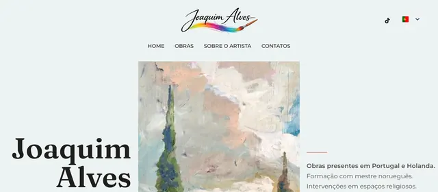 Pré-visualização do website Artistas