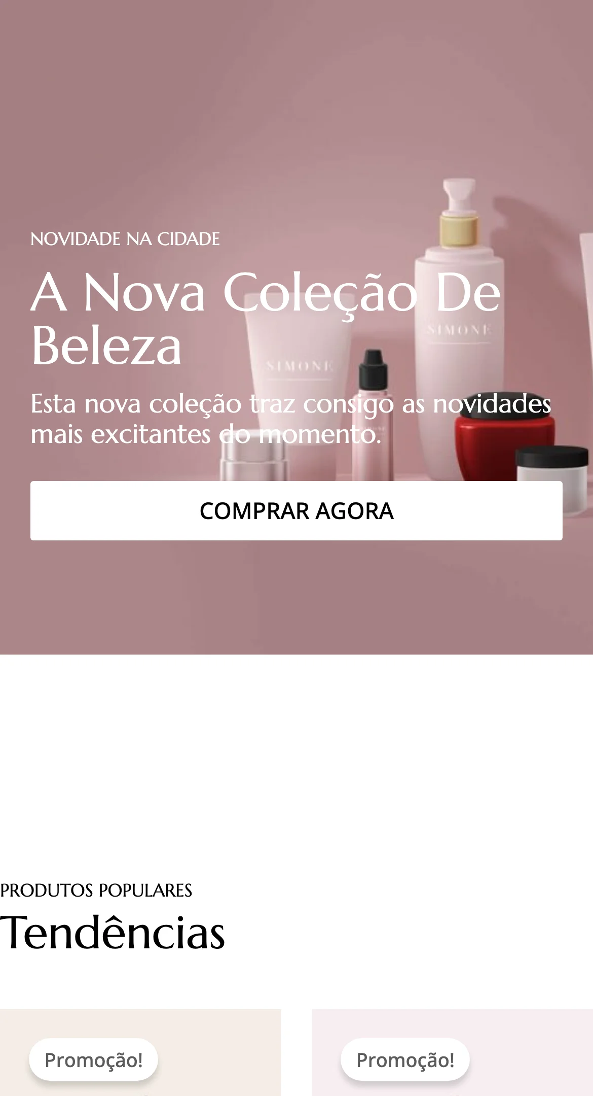 Loja BE BOLD em telemóvel — demonstração bebold.diogoh.pt